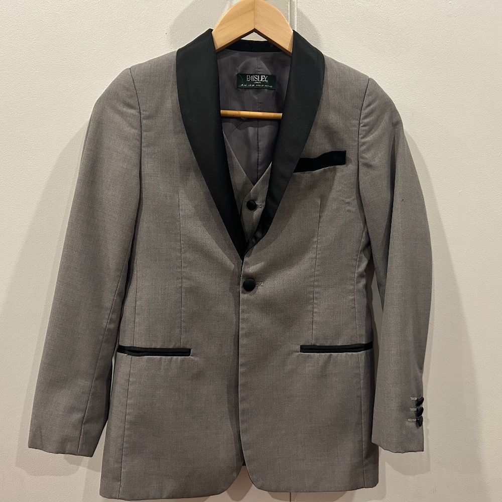 2 Piece Paisley Blazer and Vest Big Kids Slim Fit